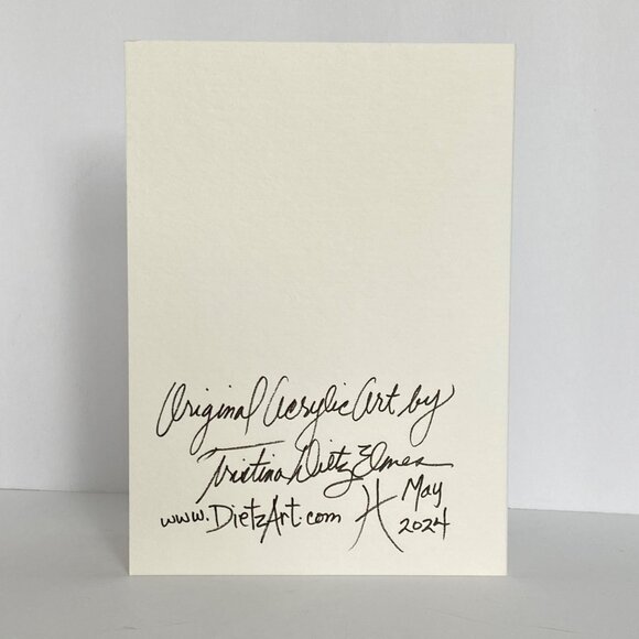 Blueberries Collage Art Handmade Original Blank Greeting Card and Envelope - Picture 4 of 5